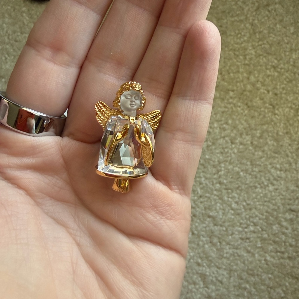 Swarovski Crystal Angel Brooch in Gold - Picture 2 of 3